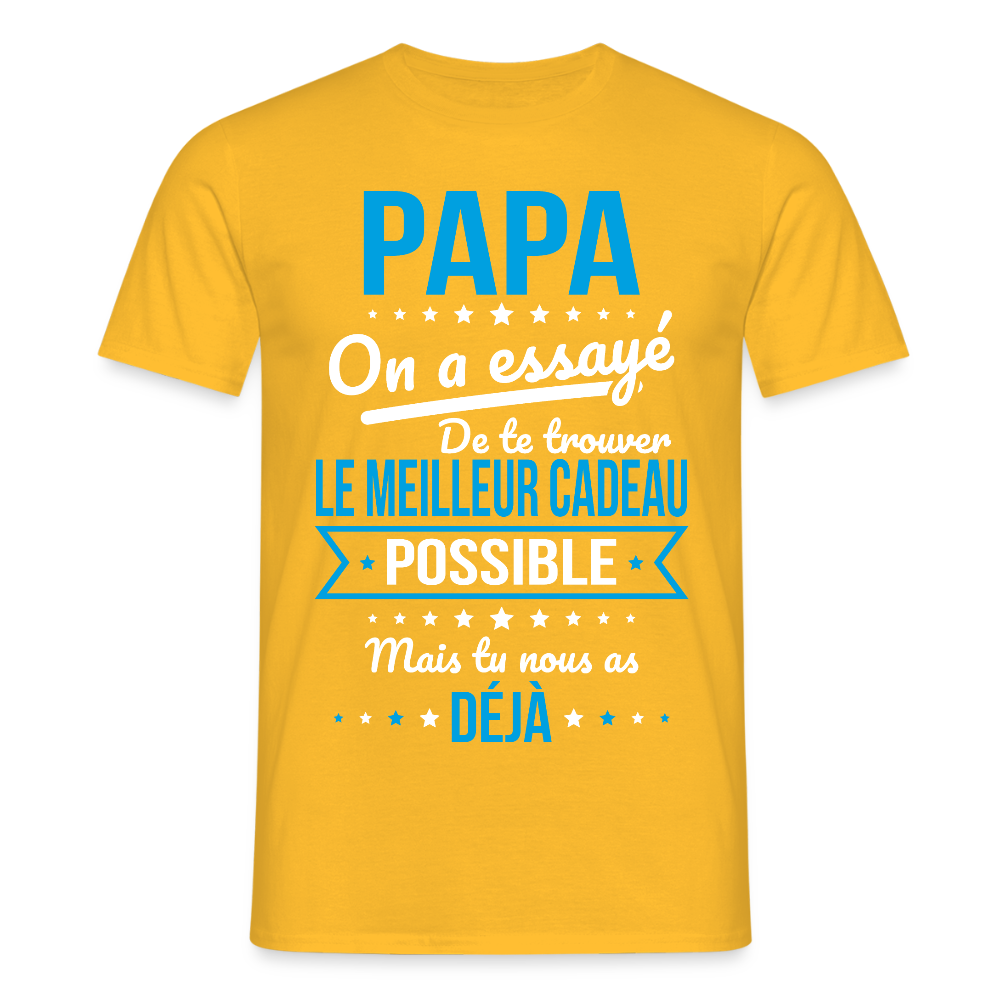 T-shirt Homme - Papa Cadeau Humour - jaune