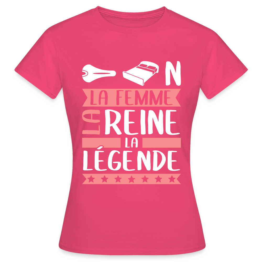 T-shirt femme Céline rébus – La femme, la reine, la légende - rose azalée
