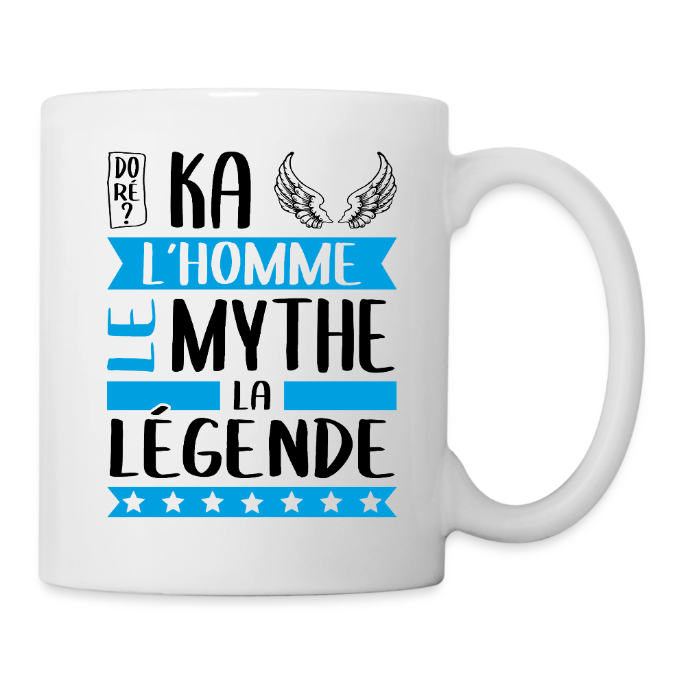 Mug blanc Michaël rébus – L’homme, le mythe, la légende - blanc