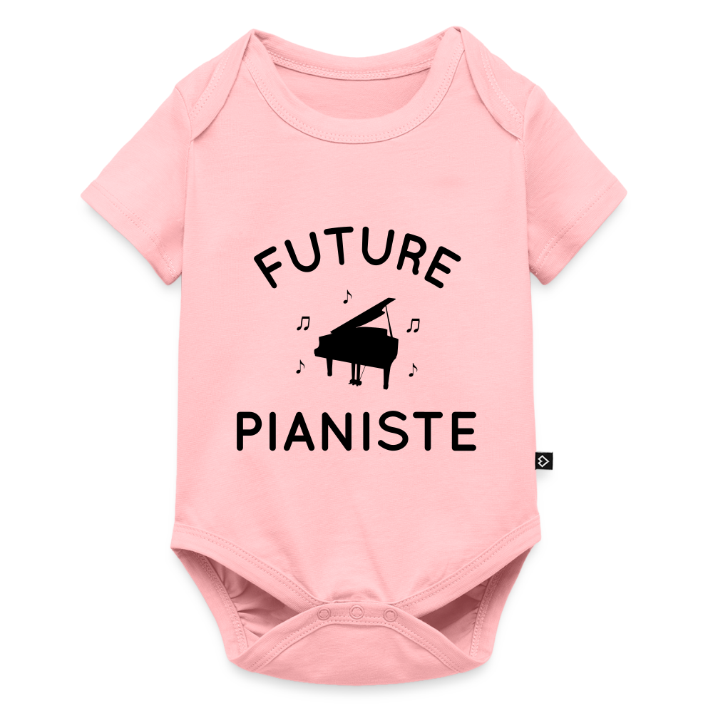 Body Bébé bio manches longues - Future pianiste - rose