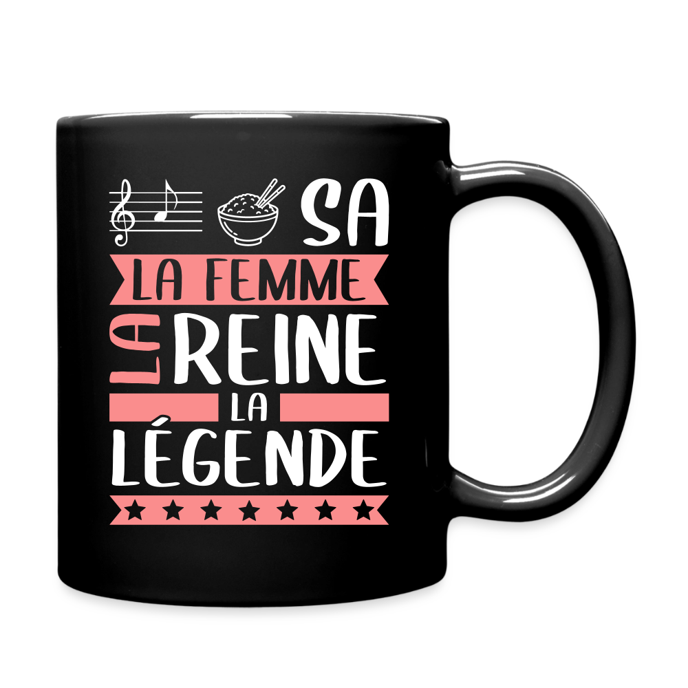 Mug uni Larissa rébus – La femme, la reine, la légende - noir