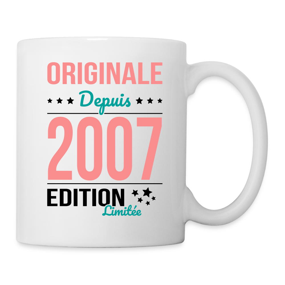 Mug blanc - Anniversaire 18 Ans - Originale depuis 2007 - blanc
