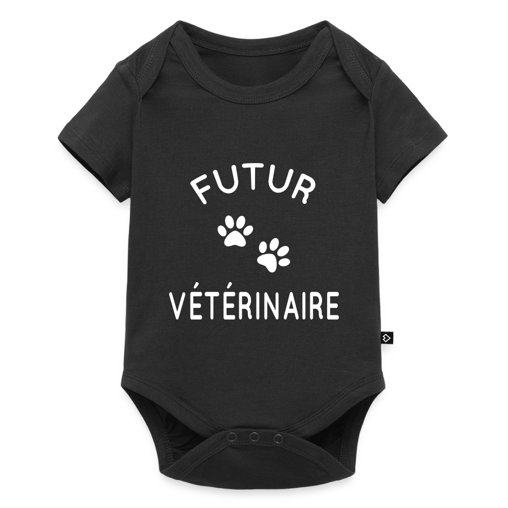 Body Bébé bio manches courtes - Futur vétérinaire - noir