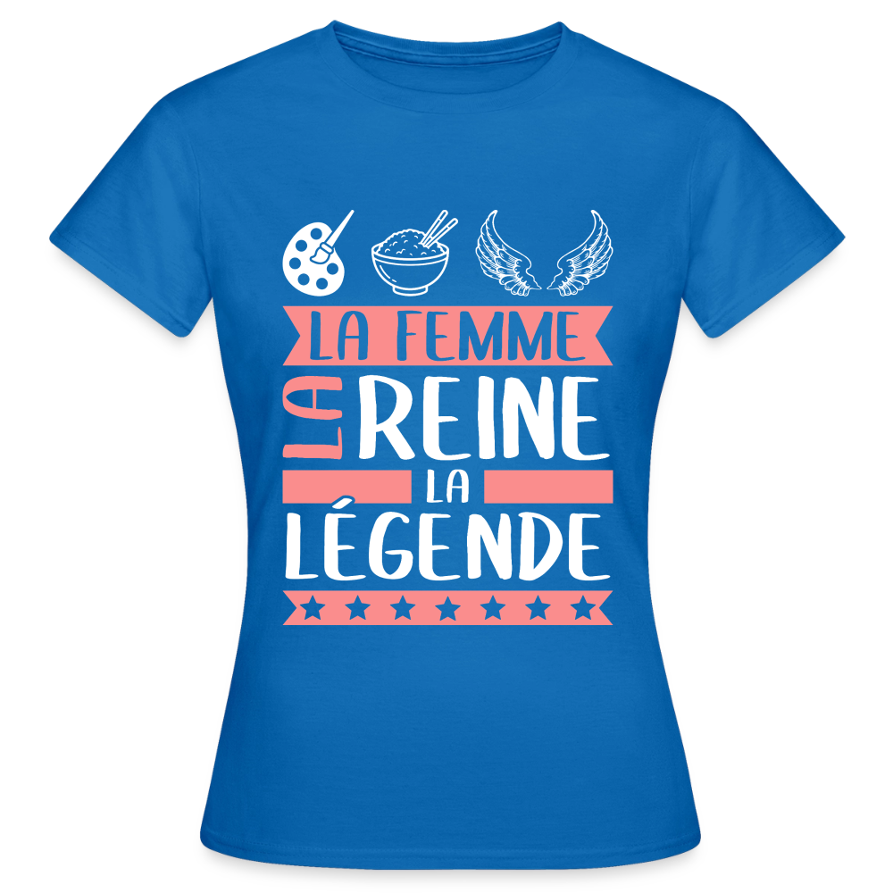 T-shirt femme Arielle rébus – La femme, la reine, la légende - bleu royal