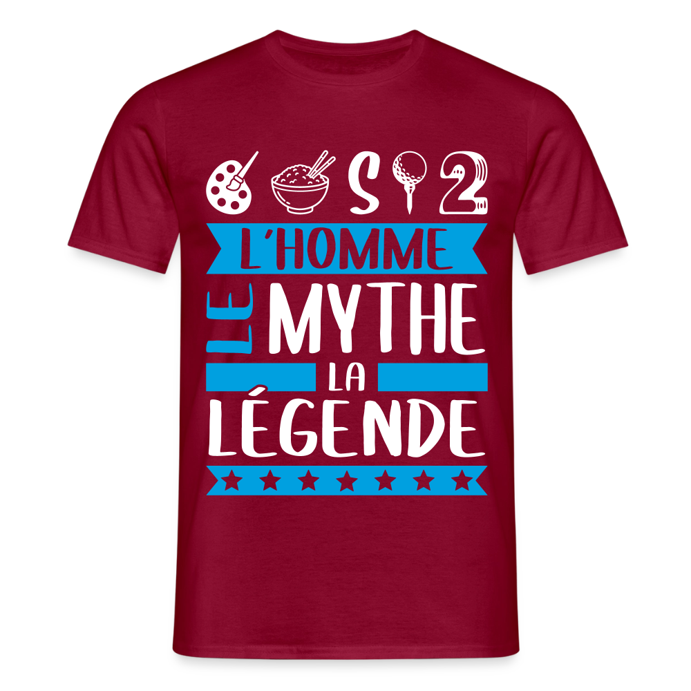 T-shirt homme Aristide rébus – L’homme, le mythe, la légende - rouge brique