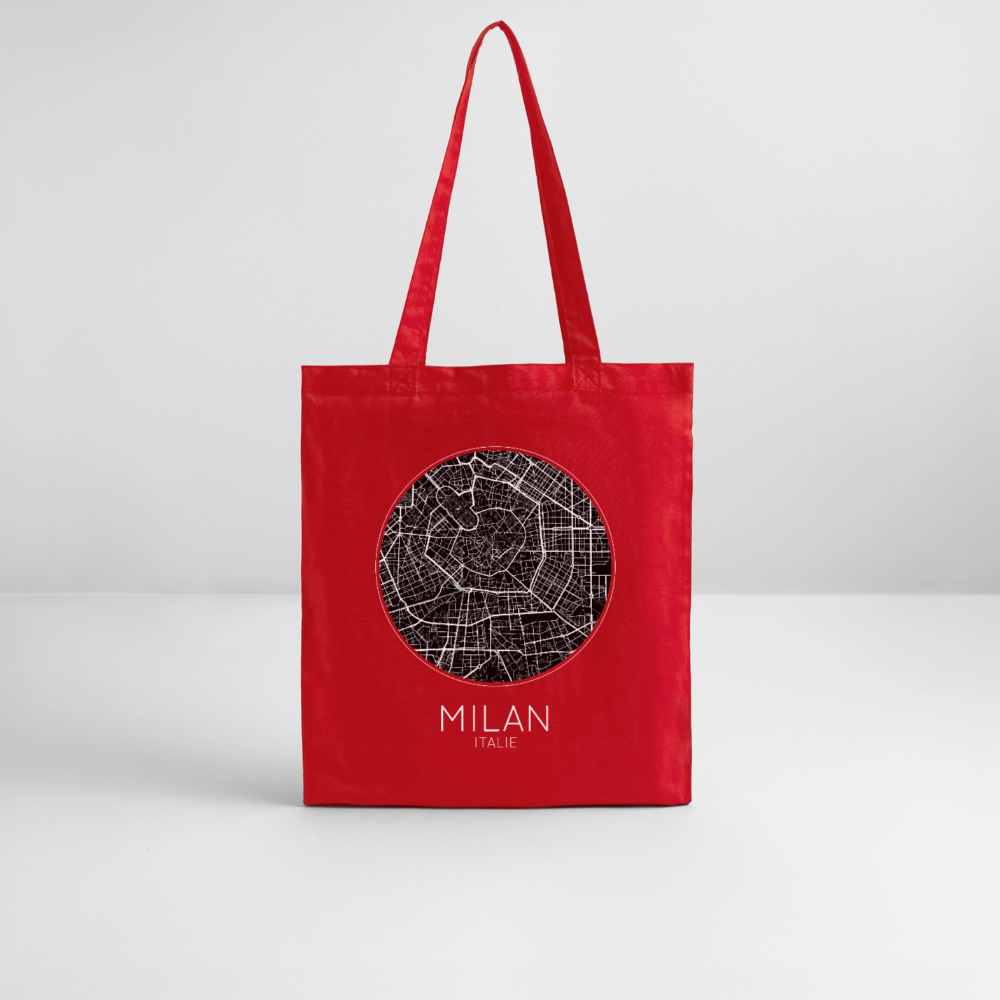 Tote Bag Milan Bio – Plan de Milan - rouge