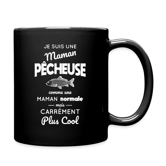 Mug uni - Maman pêcheuse plus cool - noir