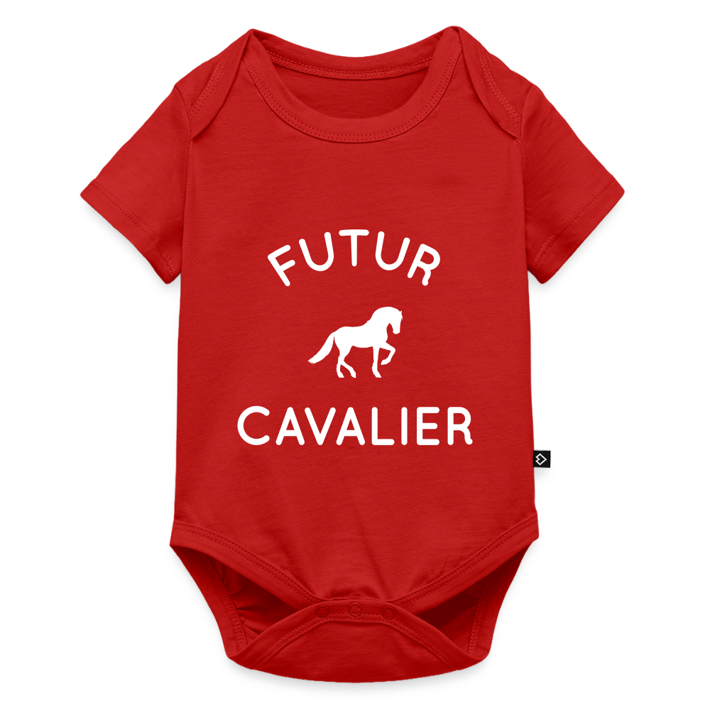 Body Bébé bio manches courtes - Futur cavalier - rouge