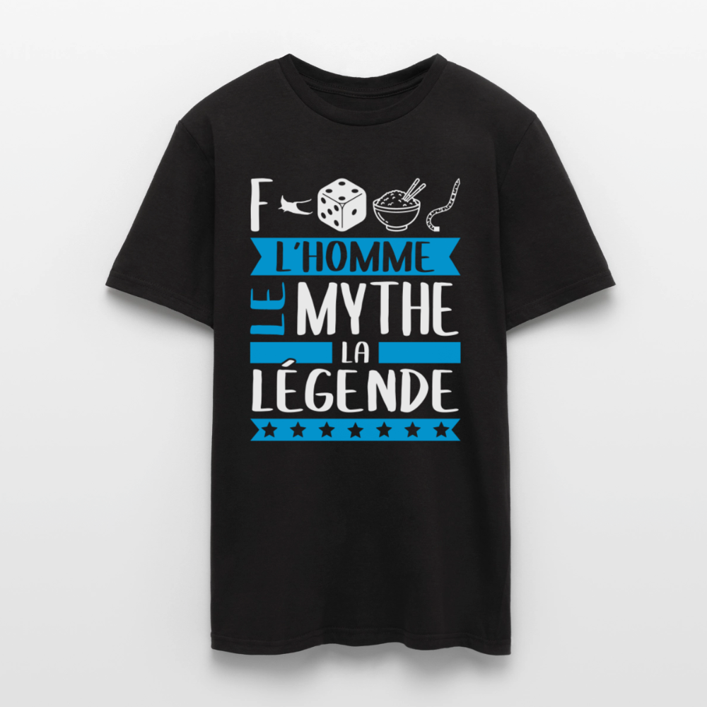T-shirt homme Frédéric rébus – L’homme, le mythe, la légende - noir