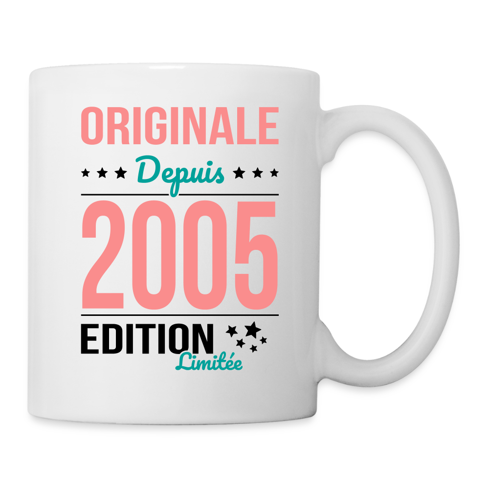 Mug blanc - Anniversaire 20 Ans - Originale depuis 2005 - blanc