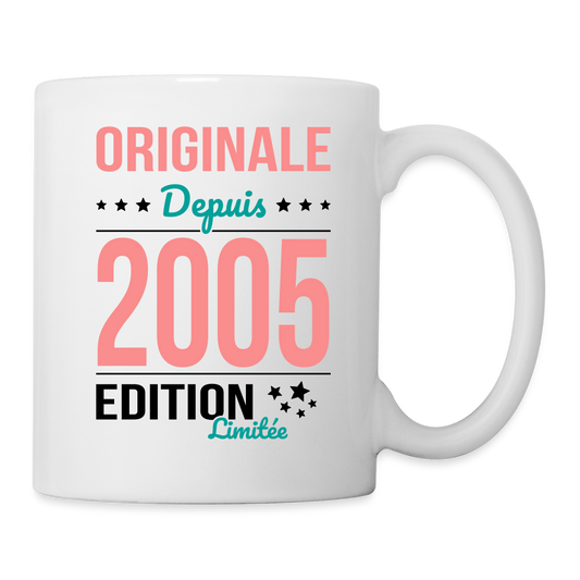 Mug blanc - Anniversaire 20 Ans - Originale depuis 2005 - blanc