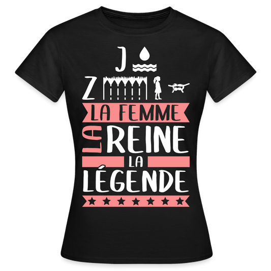 T-shirt femme Joséphine rébus – La femme, la reine, la légende - noir