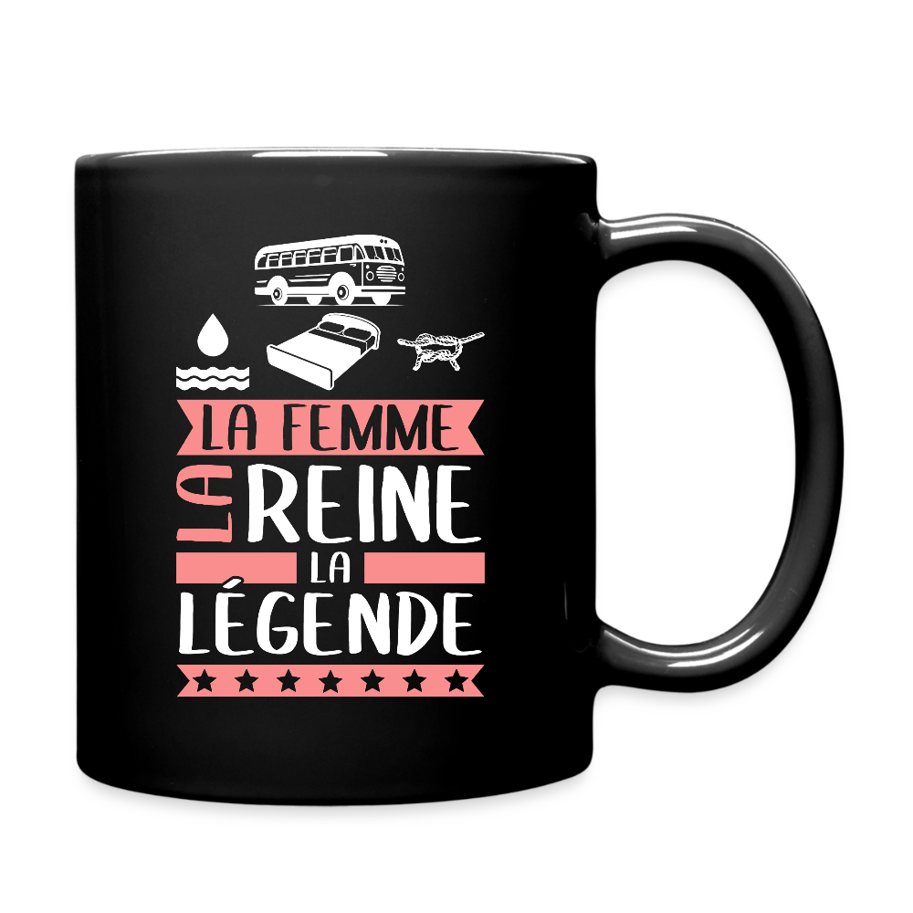 Mug uni Caroline rébus – La femme, la reine, la légende - noir