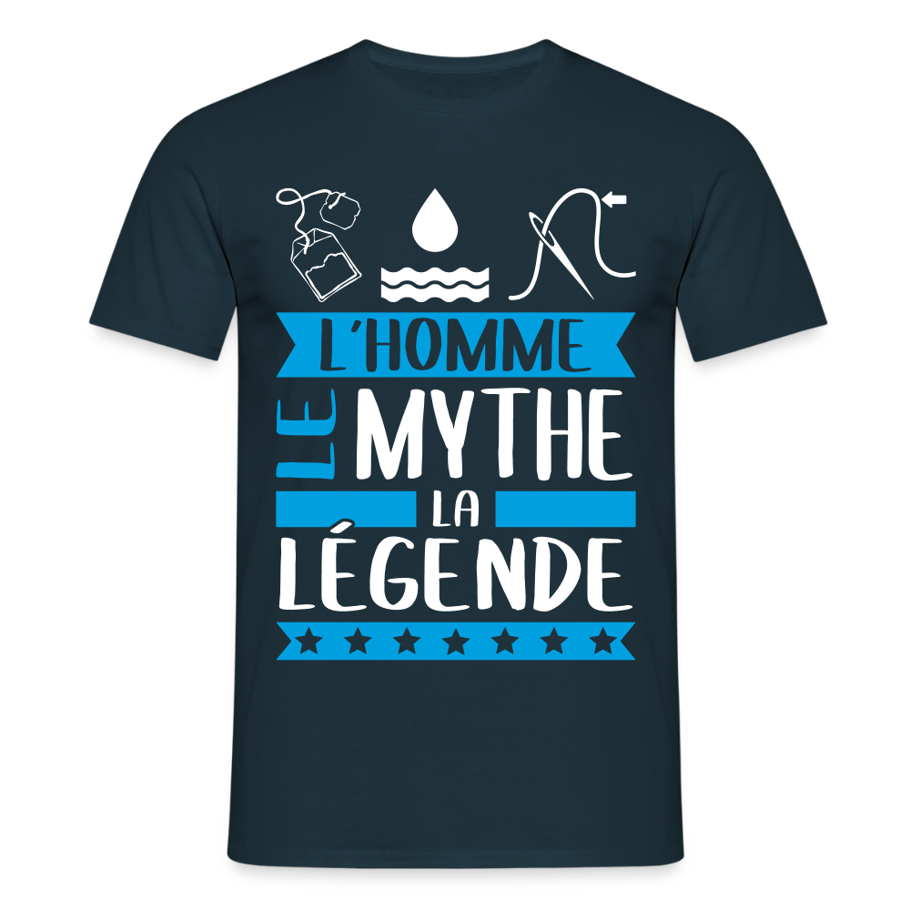 T-shirt homme Théophile rébus – L’homme, le mythe, la légende - marine