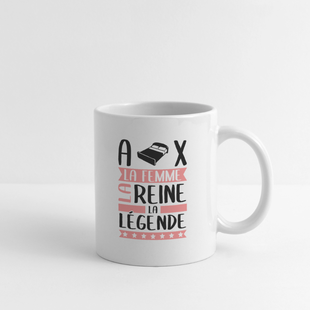 Mug blanc Alix rébus – La femme, la reine, la légende - blanc
