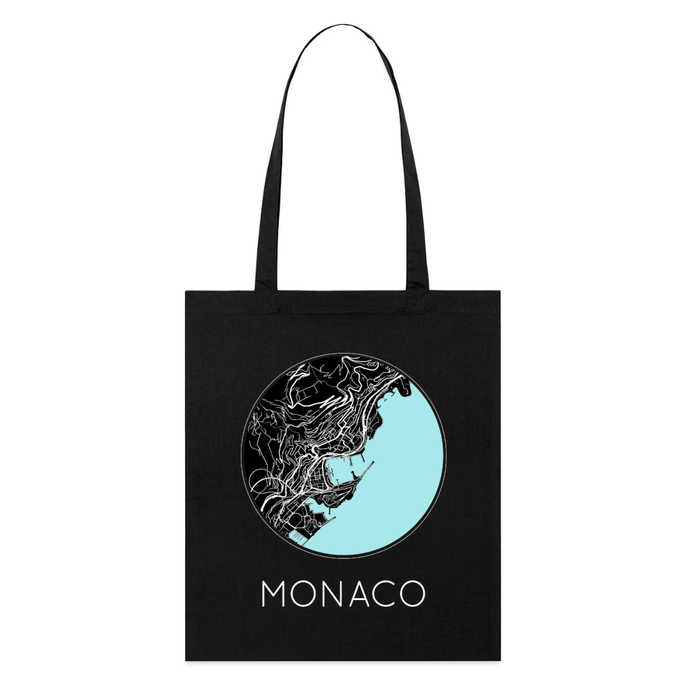 Tote Bag Monaco Bio – Plan de Monaco - noir