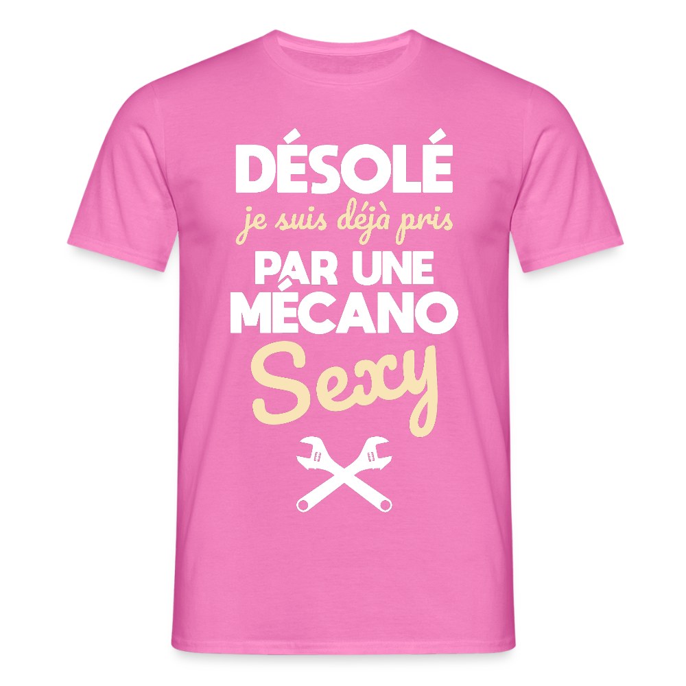 T-shirt Homme - Je suis pris par une mécano sexy - rose