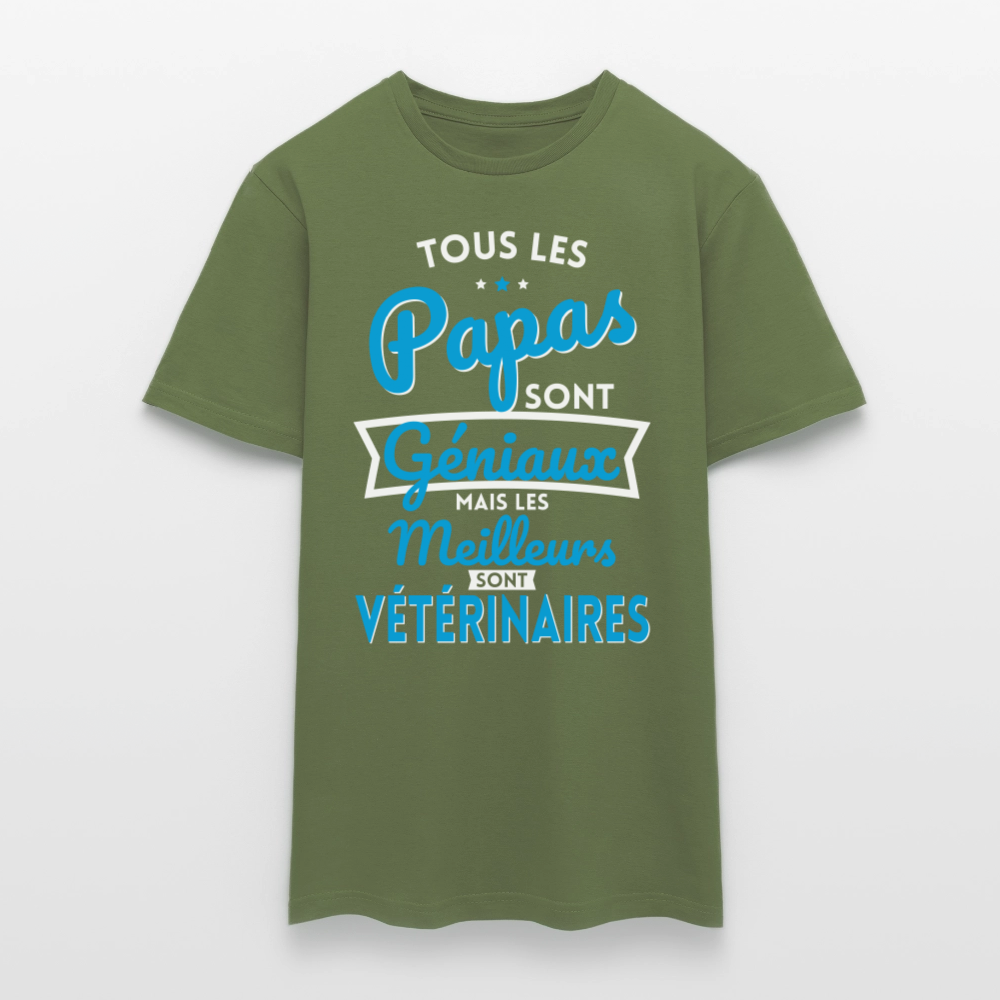 T-shirt Homme - Papas géniaux - Les meilleurs sont vétérinaires - vert militaire