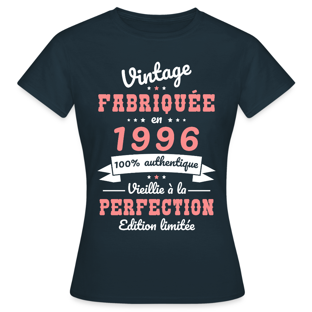 T-shirt anniversaire femme 30 ans – Vintage 1996 - marine