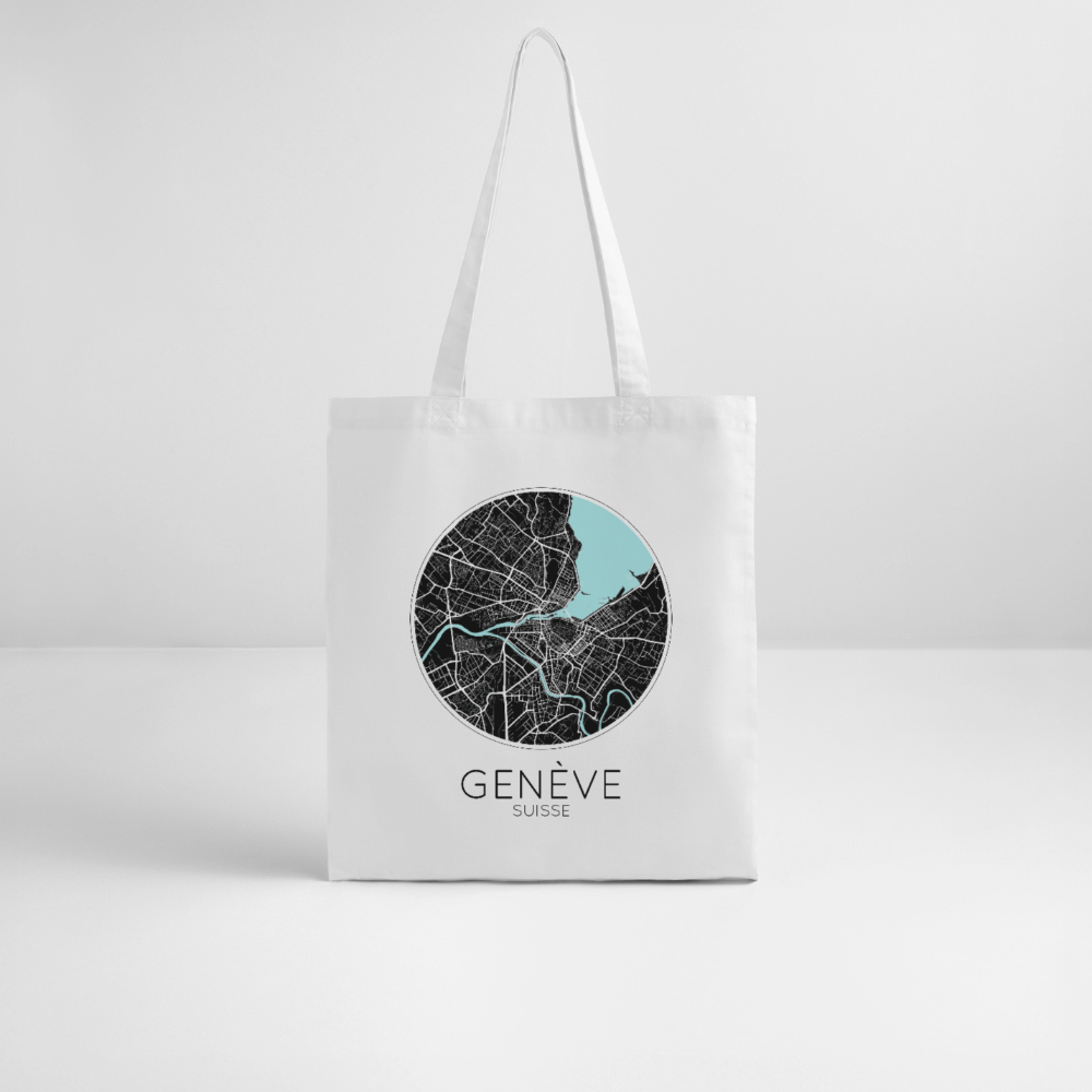 Tote Bag Genève Bio Coloris Clair – Plan de Genève - blanc