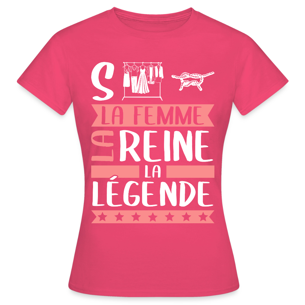 T-shirt femme Sabine rébus – La femme, la reine, la légende - rose azalée