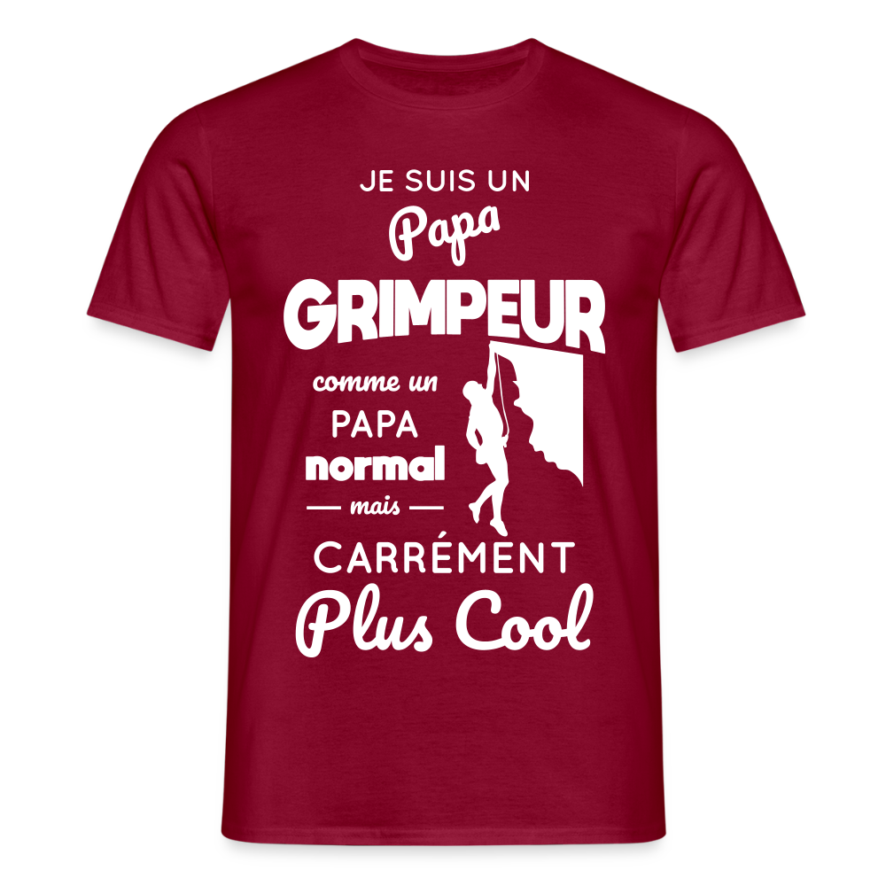 T-shirt Homme - Papa grimpeur plus cool - rouge brique