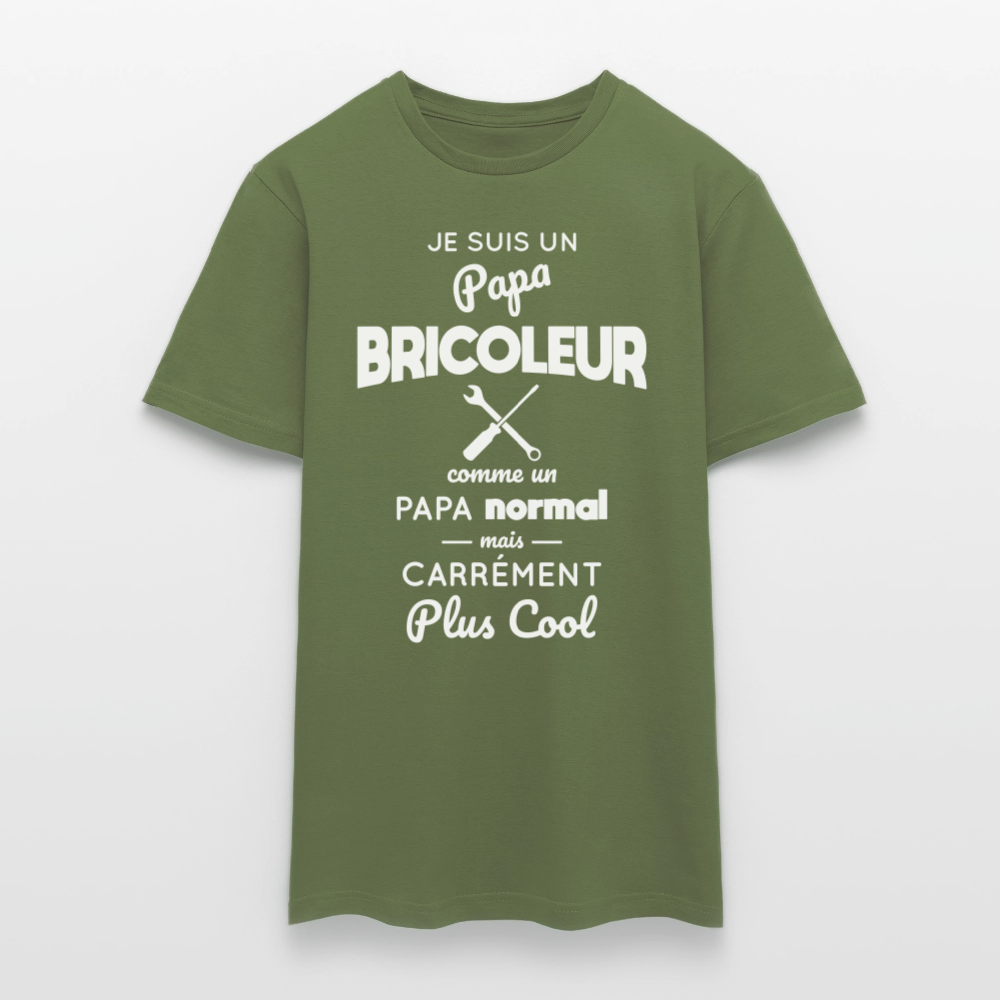 T-shirt Homme - Papa bricoleur plus cool - vert militaire