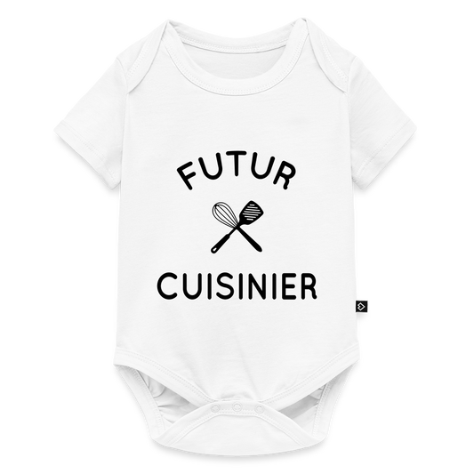 Body Bébé bio manches courtes - Futur cuisinier - blanc
