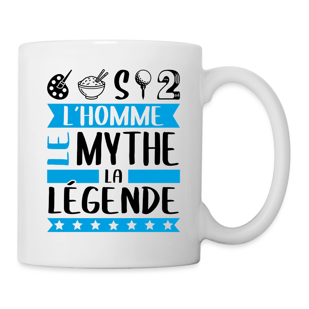 Mug blanc Aristide rébus – L’homme, le mythe, la légende - blanc