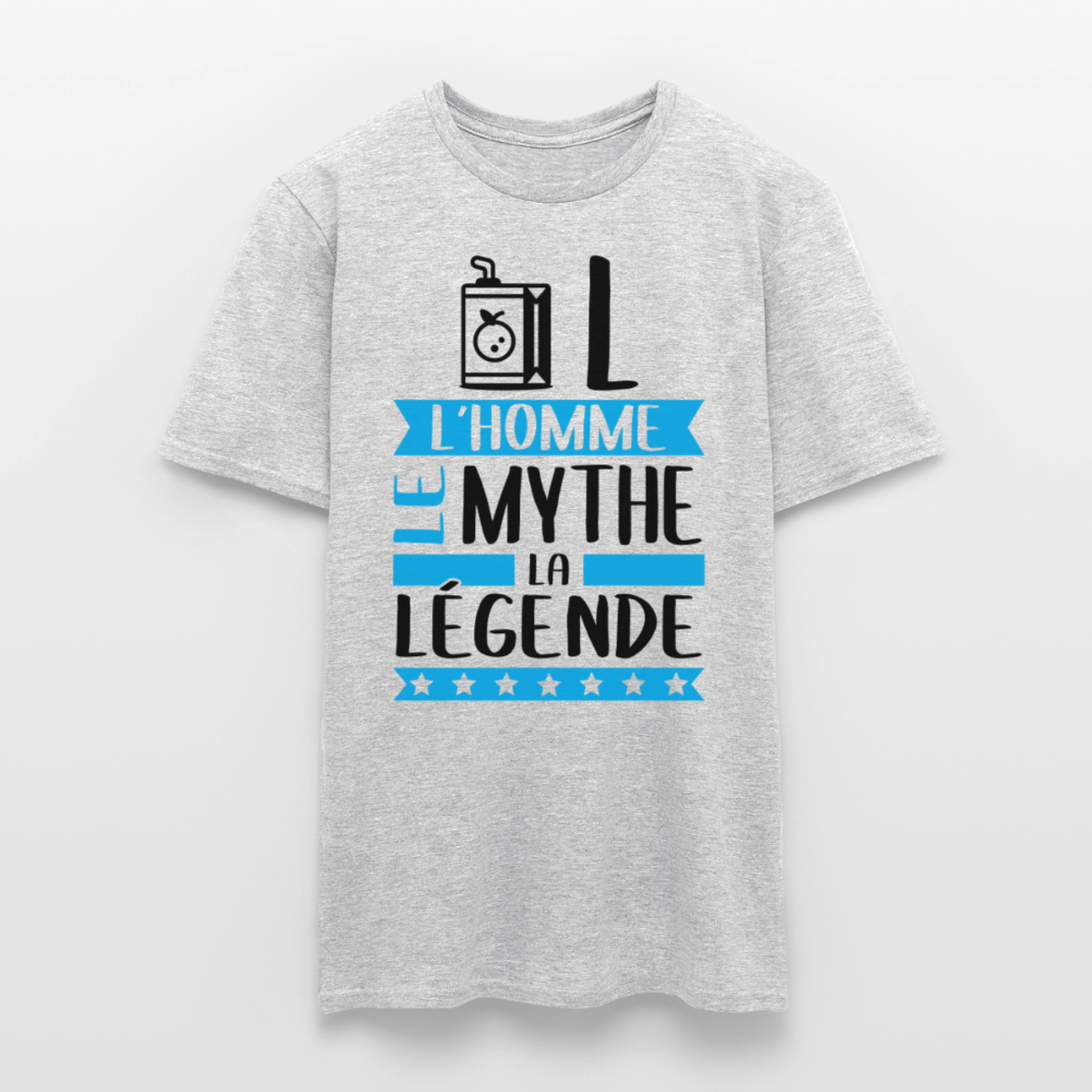T-shirt homme coloris clair Jules en rébus – L’homme, le mythe, la légende - gris chiné