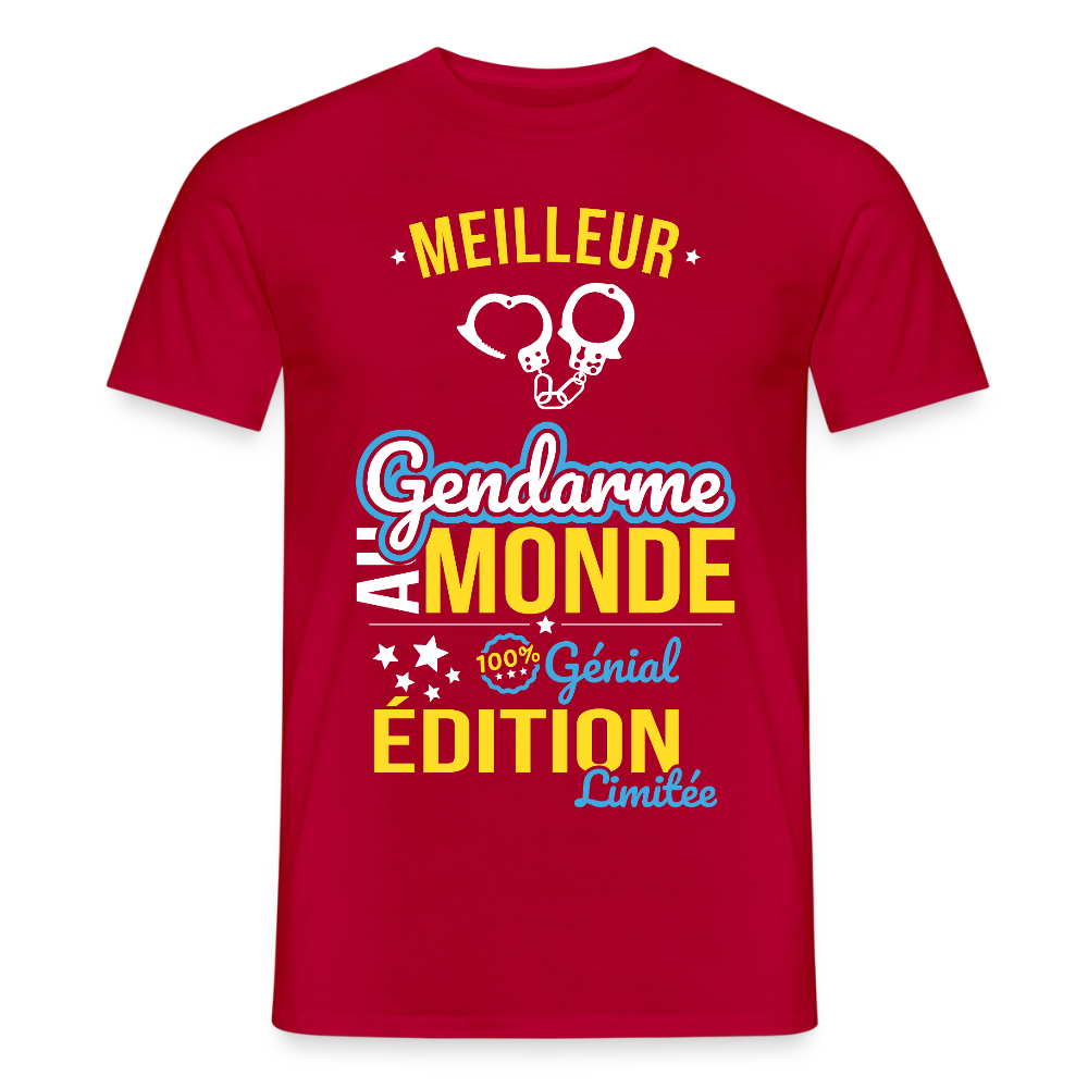 T-shirt Homme - Meilleur gendarme au Monde - rouge