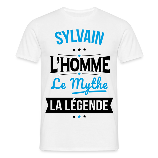 T-shirt Homme - Sylvain - l'Homme - le Mythe - la Légende - blanc