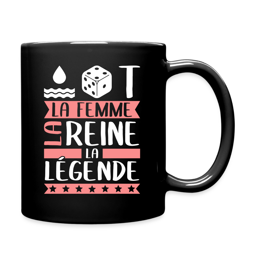 Mug uni Odette rébus – La femme, la reine, la légende - noir
