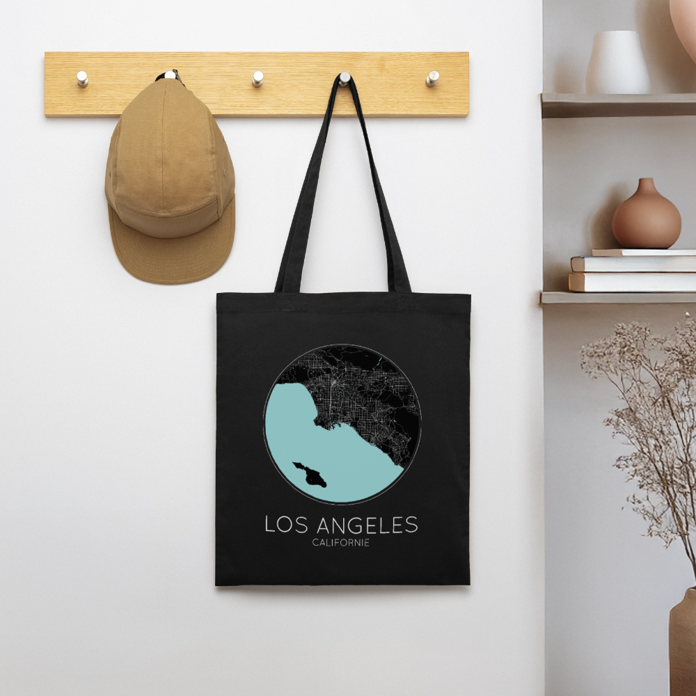 Tote Bag Los Angeles Bio – Plan de Los Angeles - noir
