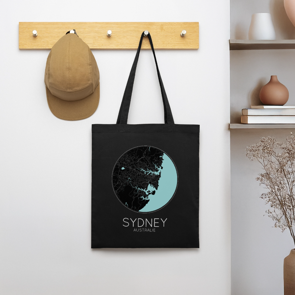Tote Bag Sydney Bio – Plan de Sydney - noir