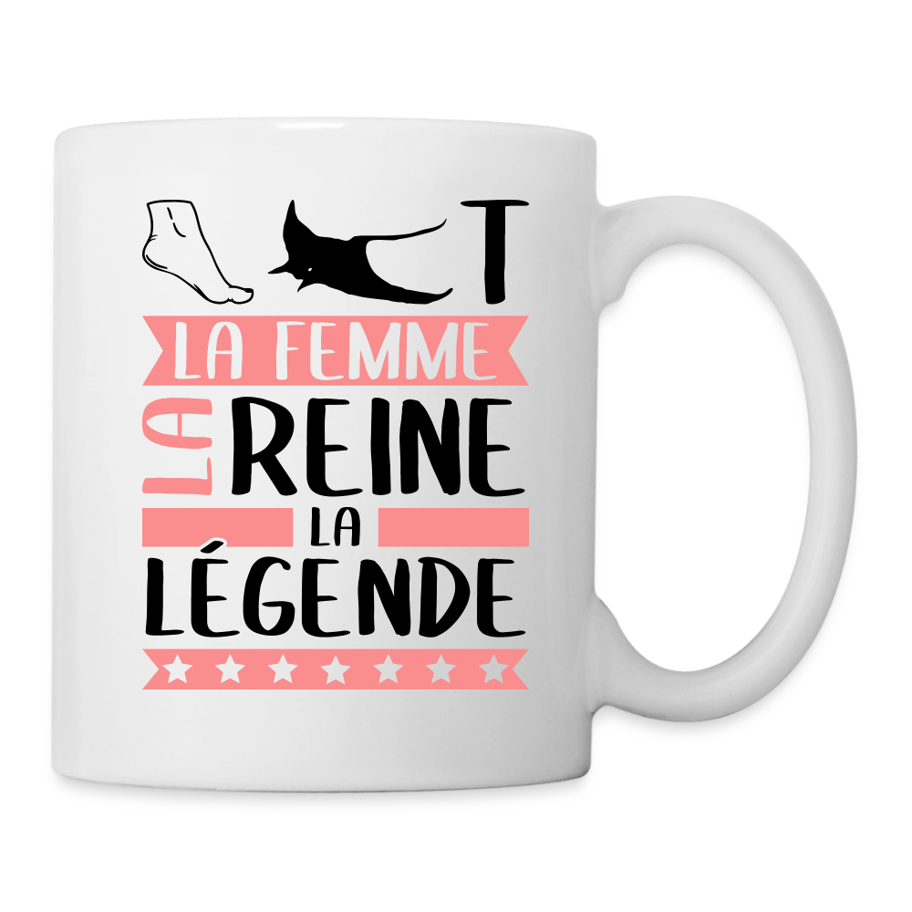 Mug blanc Pierrette rébus – La femme, la reine, la légende - blanc