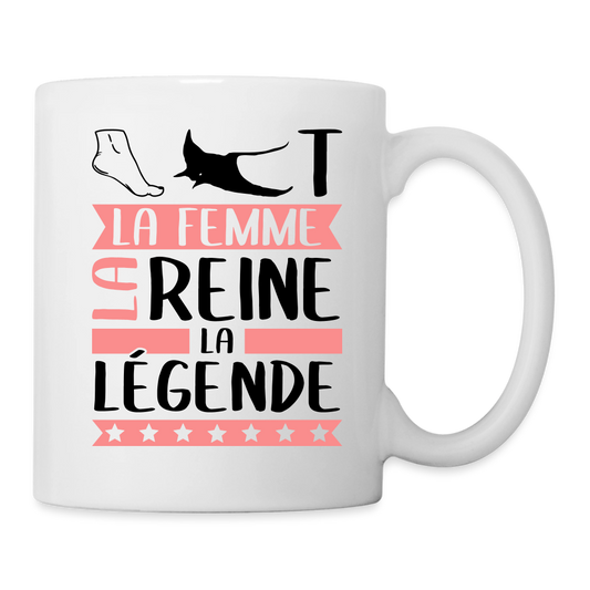 Mug blanc Pierrette rébus – La femme, la reine, la légende - blanc