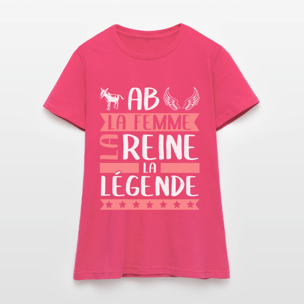 T-shirt femme Annabelle rébus – La femme, la reine, la légende - rose azalée