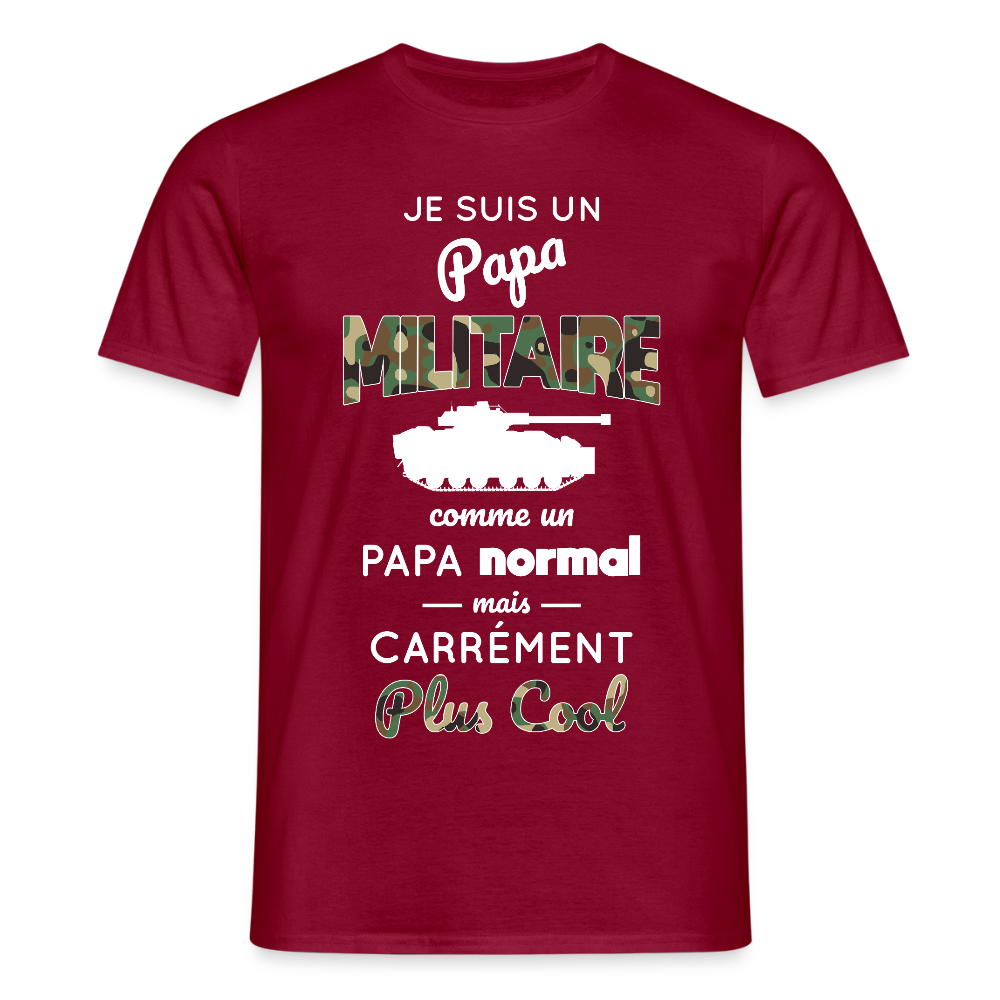 T-shirt Homme - Papa militaire plus cool - rouge brique