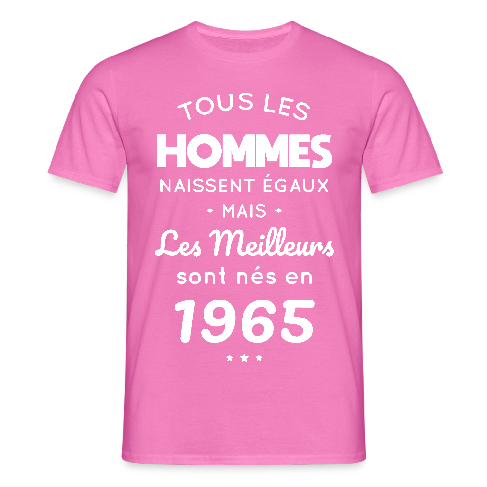T-shirt Homme - Anniversaire 60 Ans - Les meilleurs sont nés en 1965 - rose