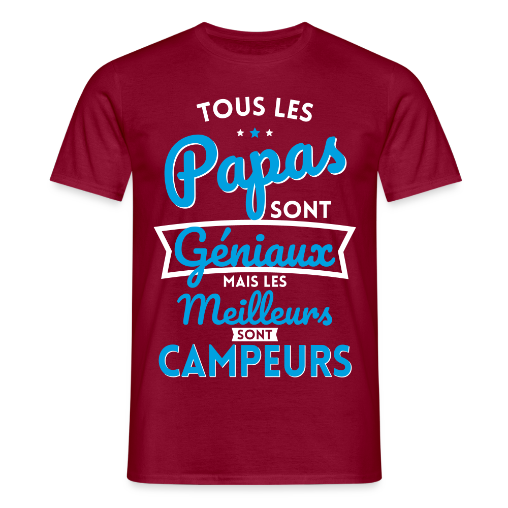 T-shirt Homme - Papas géniaux - Les meilleurs sont campeurs - rouge brique