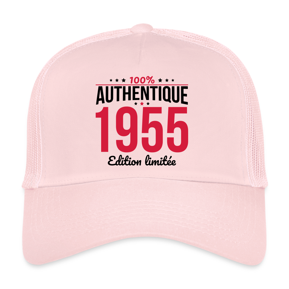 Casquette Trucker - Anniversaire 70 Ans - 100% Authentique 1955 - rose pâle