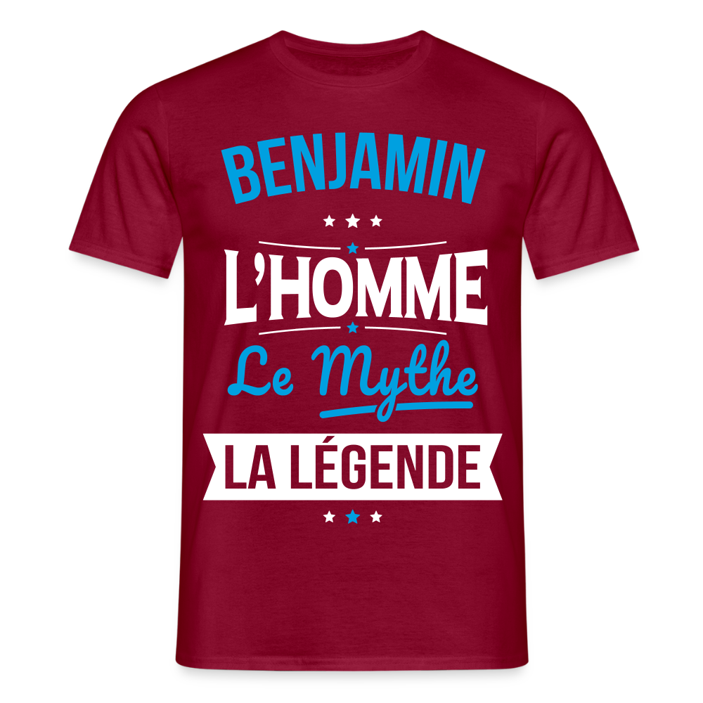 T-shirt Homme - Benjamin - l'Homme - le Mythe - la Légende - rouge brique