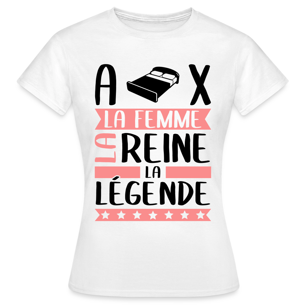 T-shirt femme coloris clair Alix rébus – La femme, la reine, la légende - blanc