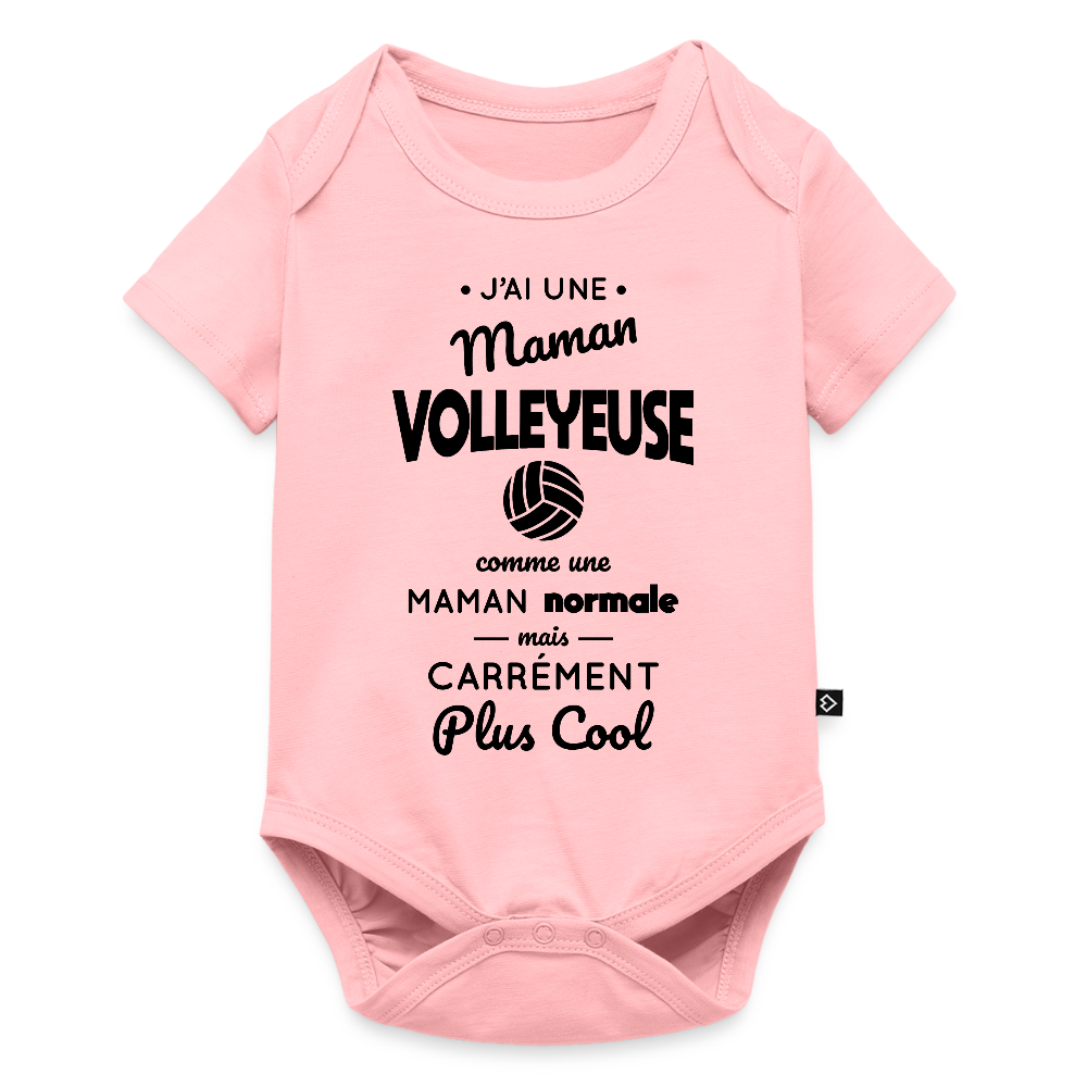 Body Bébé bio manches courtes - J'ai une maman volleyeuse - rose