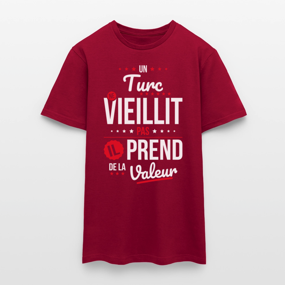 T-shirt Homme - Un Turc ne vieillit pas - rouge brique