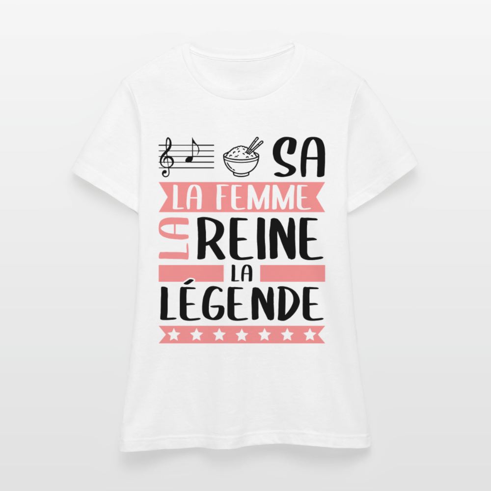 T-shirt femme coloris clair Larissa rébus – La femme, la reine, la légende - blanc