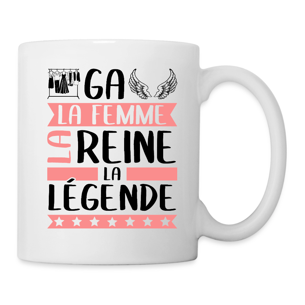 Mug blanc Abigaëlle rébus – La femme, la reine, la légende - blanc