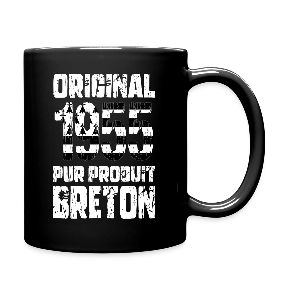 Mug uni - Anniversaire 70 Ans - Original 1955 - Pur produit Breton - noir