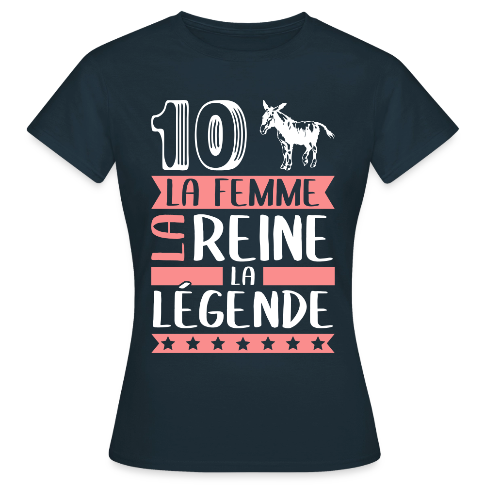 T-shirt femme Diane rébus – La femme, la reine, la légende - marine